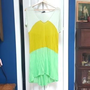 Anthropologie Color Block Cold Shoulder Dress